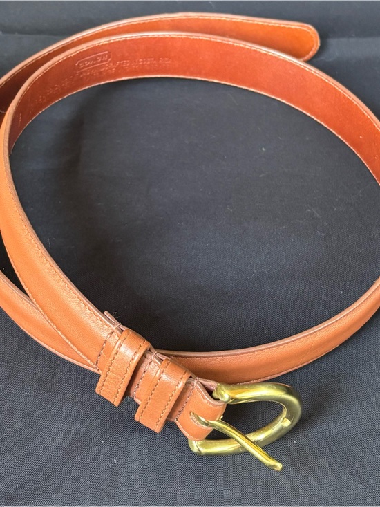 Vintage Coach Leather Belt with Brass Knot Buckle #8400 size M main image 9